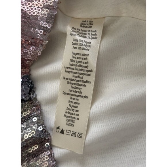 Anthropologie Porridge One Shoulder Floral Sequin Maxi Dress Sz SP Pink - Picture 8 of 10